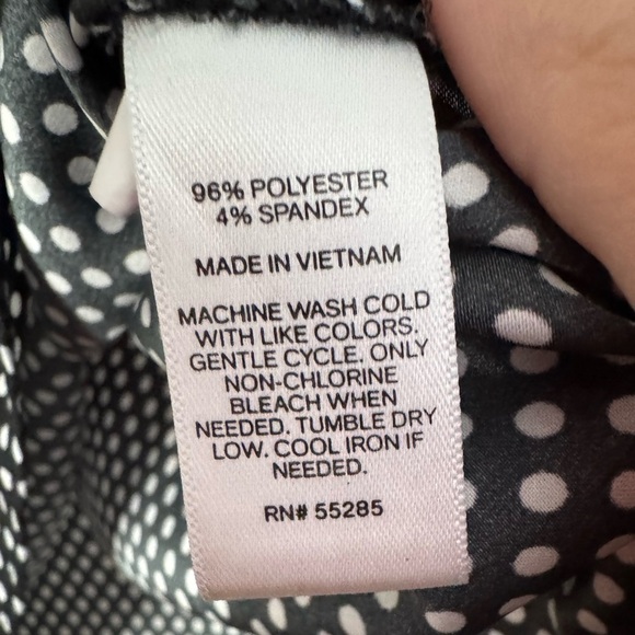 Express V-Neck Rolled SleevePolka Dot Blouse - Picture 3 of 4